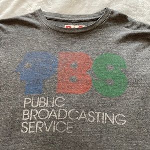 Palmercash PBS Public Broadcasting Service shirt heather grey Large